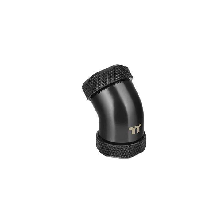 Thermaltake Pacific Petg Tube 45-Degree Dual Compression 12Mm Od - Black - وصلات أنابيب